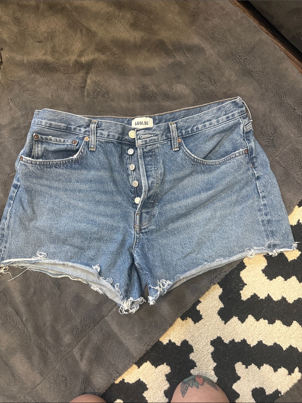 Agolde Parker Long Denim Shorts
